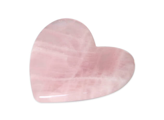Gua sha racletă de cuarț roz - inimă #16532