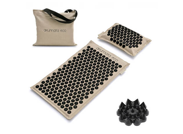 Saltea de presopunctură ECO crem-negru 72x40cm #16769