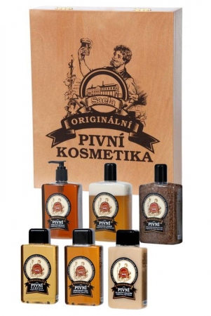Set cadou - cosmetică de bere (set din lemn) #2167